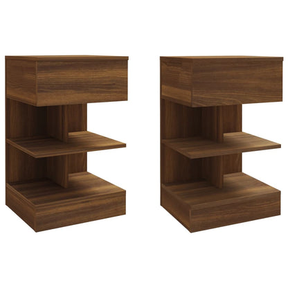 Tables de chevet 2pcs Chêne marron 40x35x65cm Bois d'ingénierie