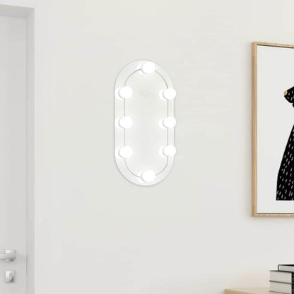 Miroir avec éclairage LED 40x20 cm Verre Ovale