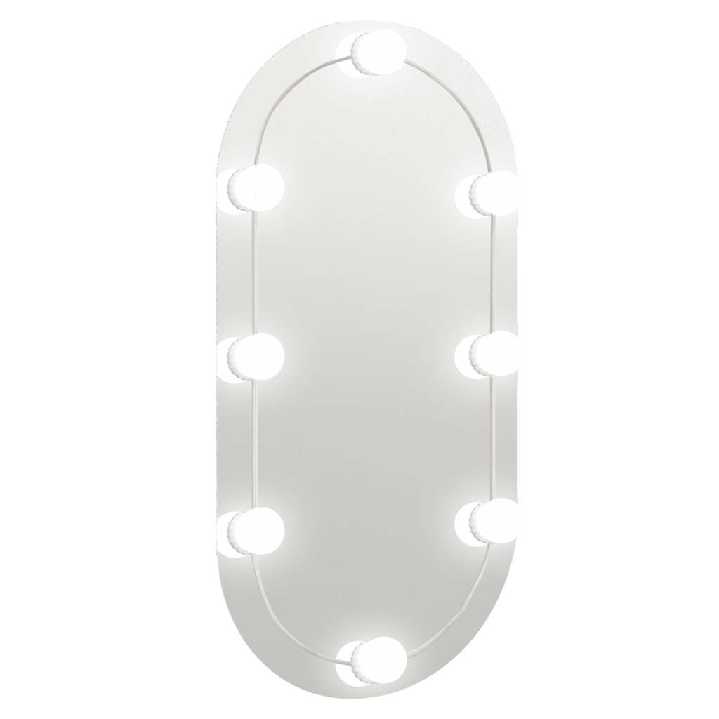 Miroir avec éclairage LED 80x40 cm Verre Ovale