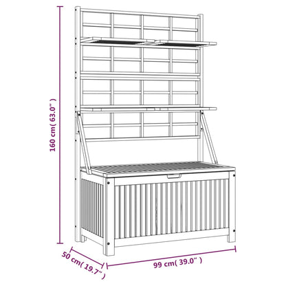 Boîte de rangement avec treillis 99x50x160 cm Acacia massif