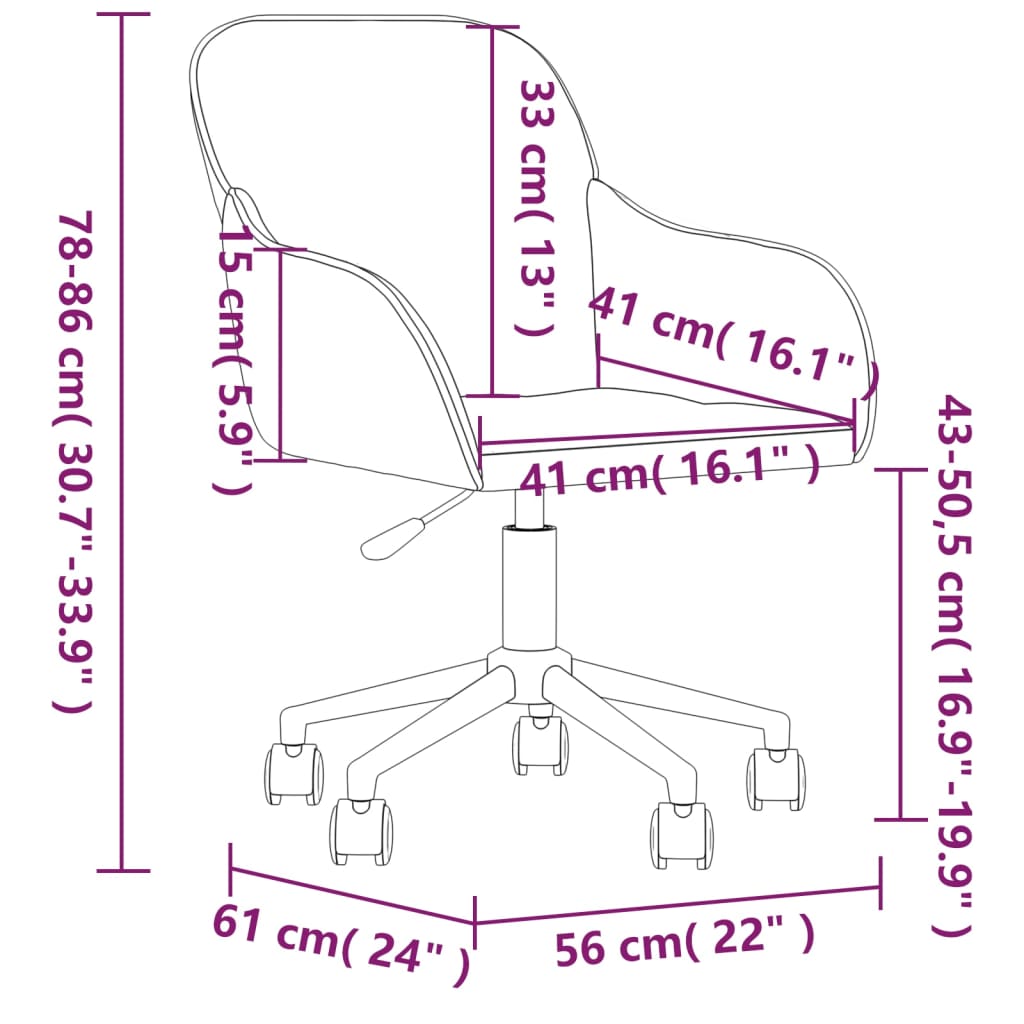 Chaises pivotantes à manger lot de 2 Gris clair Velours