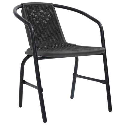 Chaises de jardin lot de 8 Rotin plastique et acier 110 kg