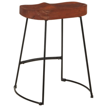 Tabourets de bar Gavin lot de 2 45x38x53cm bois massif manguier