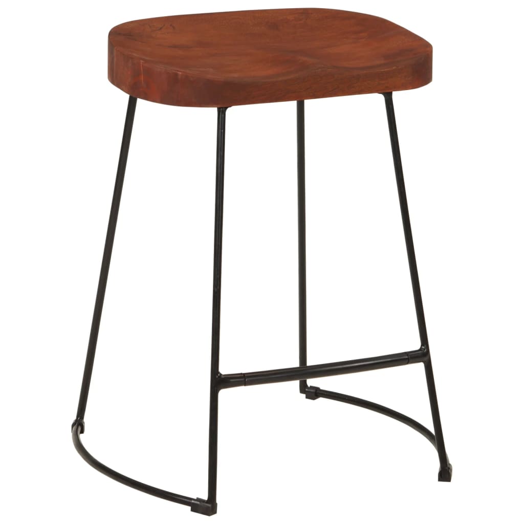 Tabourets de bar Gavin lot de 2 45x38x53cm bois massif manguier