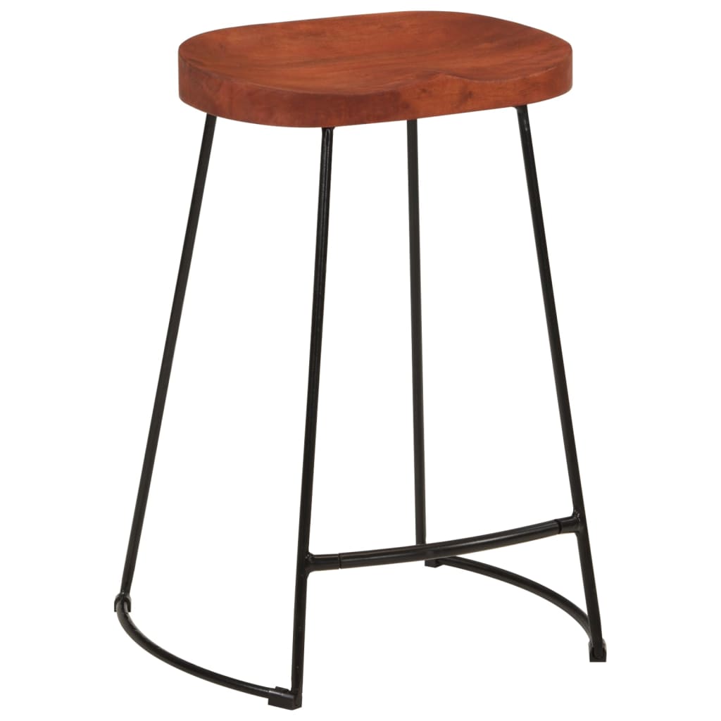 Tabourets de bar Gavin lot de 2 45x40x63cm bois massif manguier