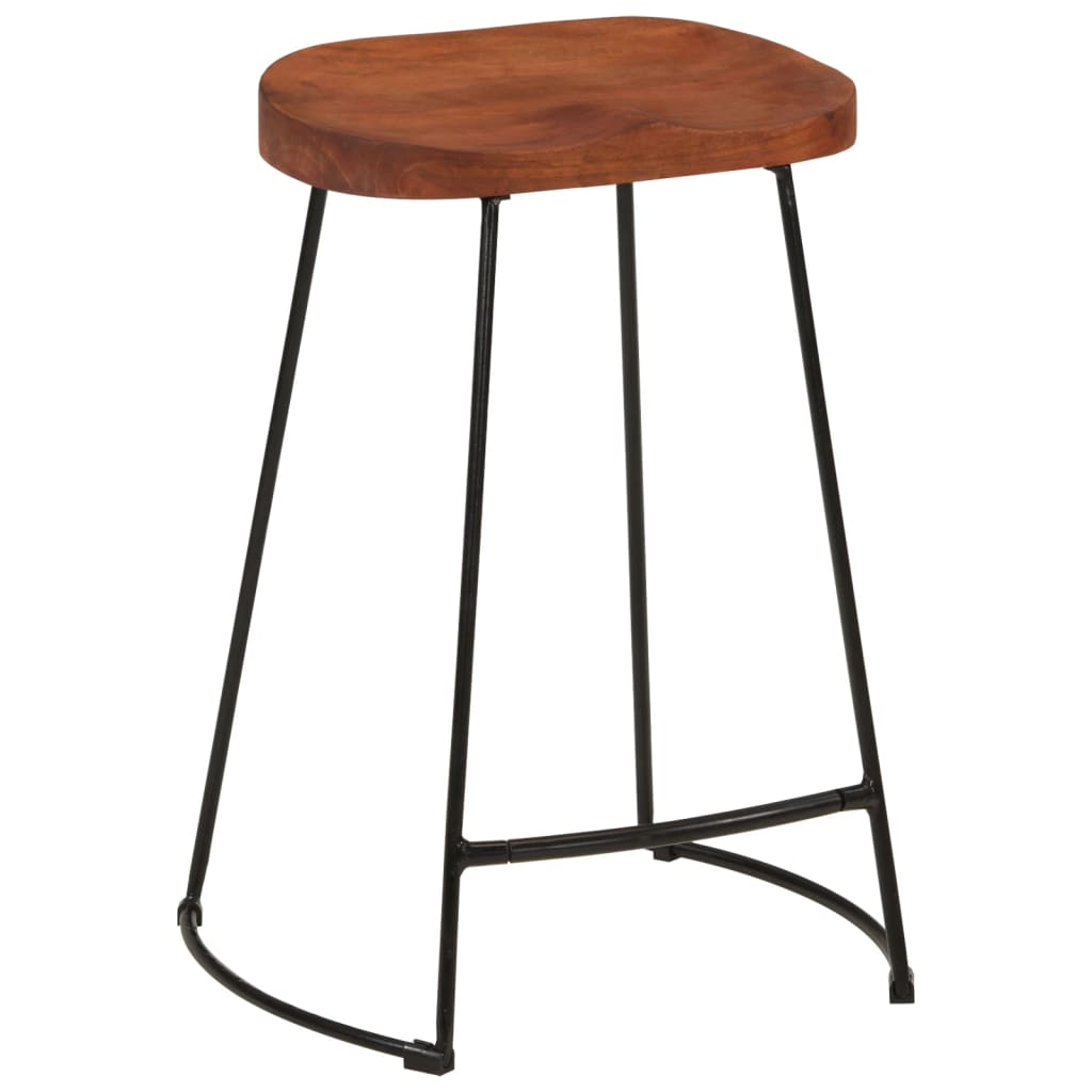 Tabourets de bar Gavin lot de 2 45x40x63cm bois massif manguier