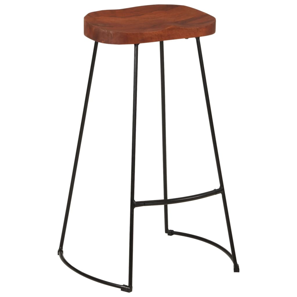 Tabourets de bar Gavin lot de 2 50x40x78cm bois massif manguier