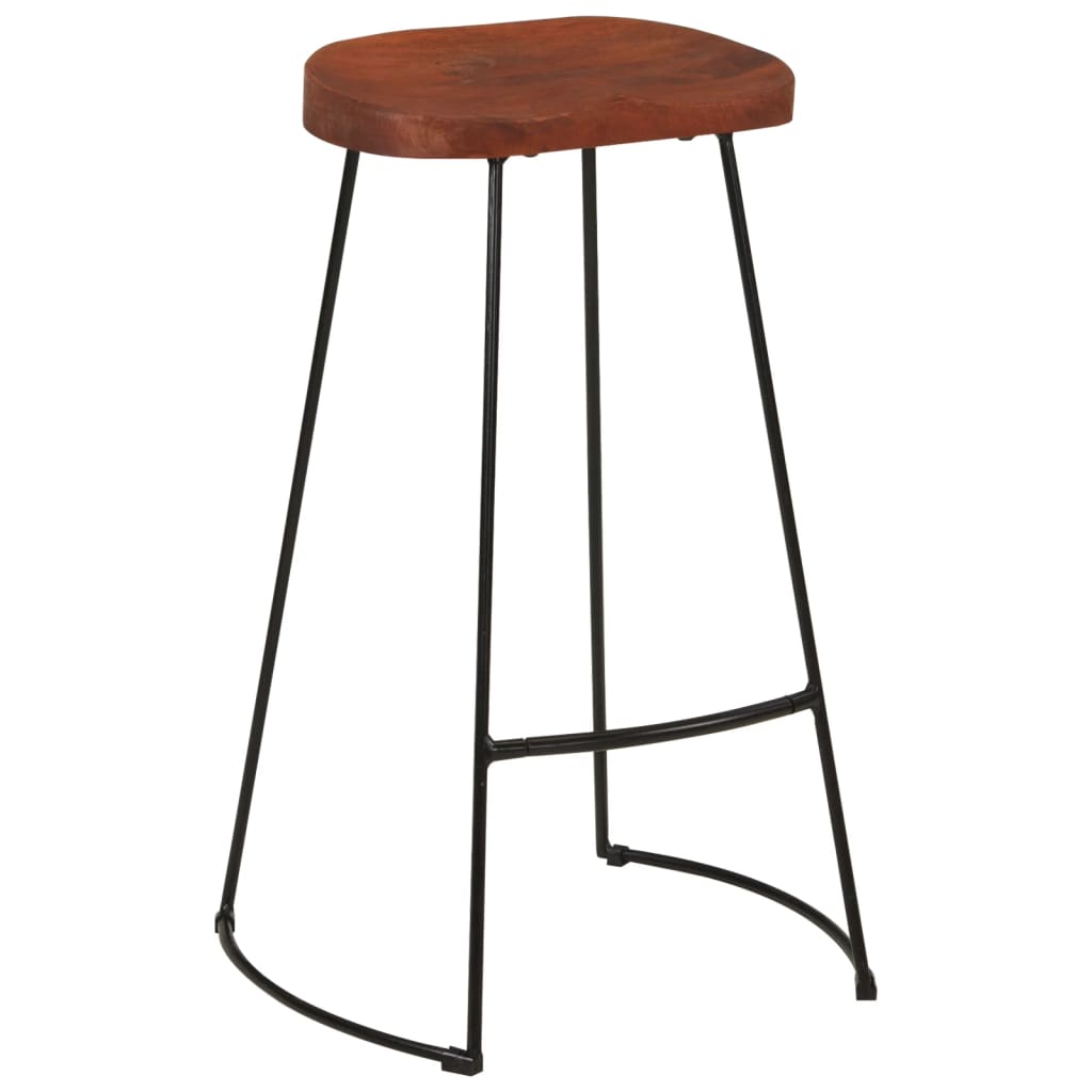 Tabourets de bar Gavin lot de 2 50x40x78cm bois massif manguier