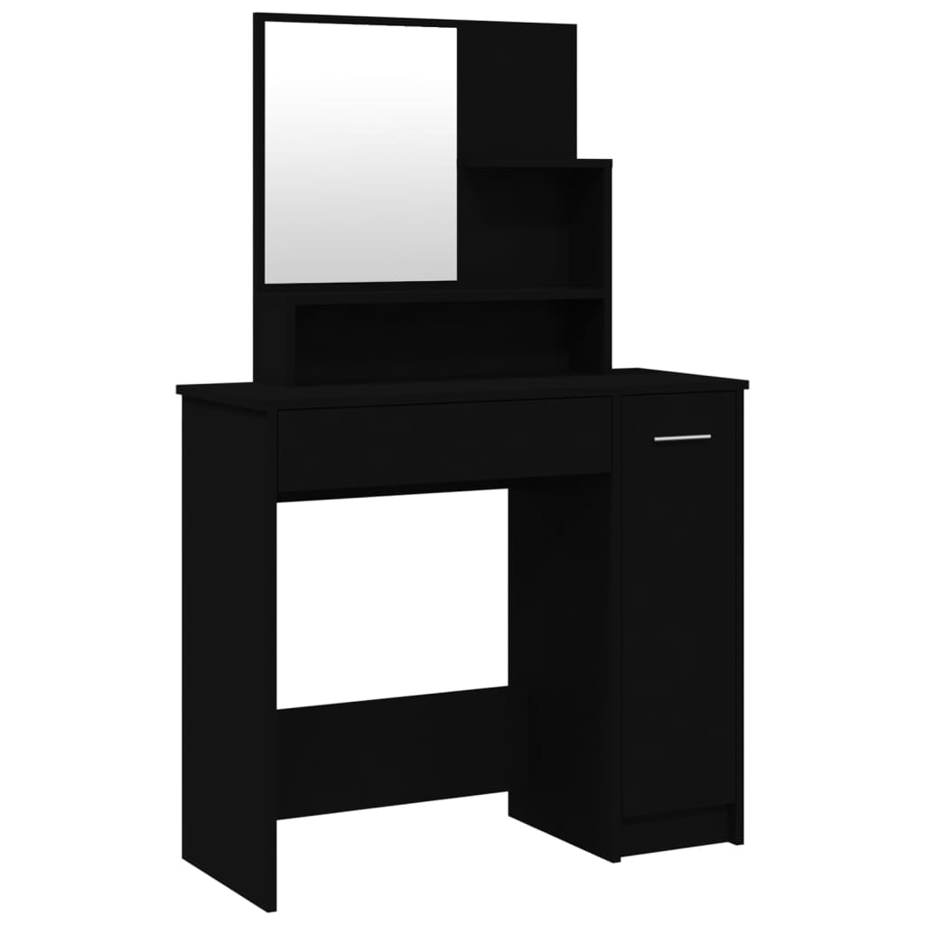 Coiffeuse avec miroir noir 86,5x35x136 cm