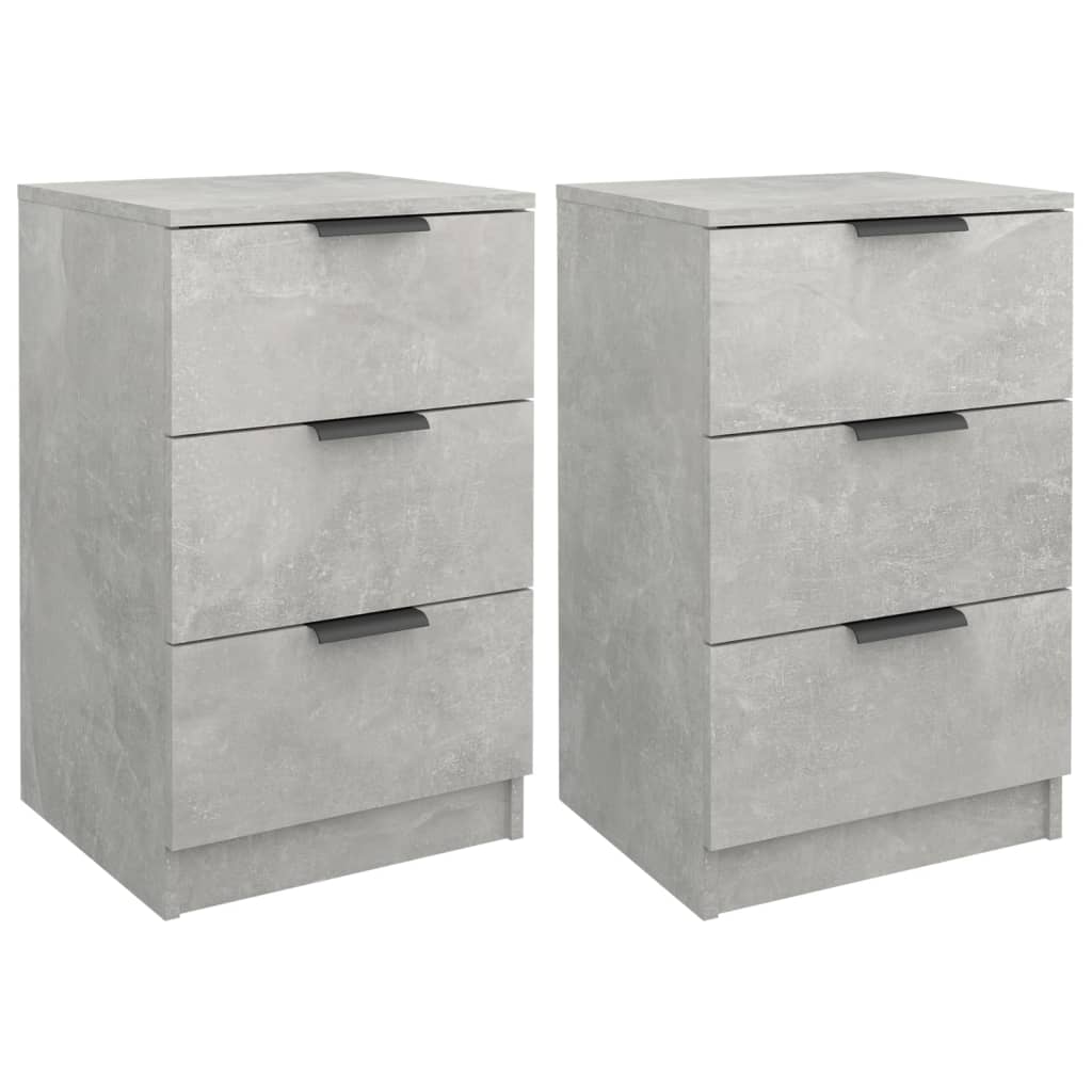 Tables de chevet 2 pcs Gris béton 40x36x65 cm