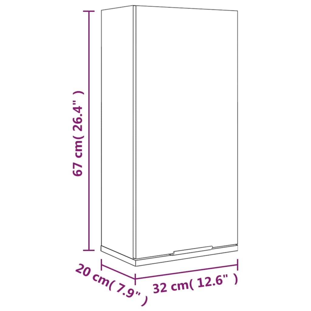 Armoire de salle de bain murale Blanc 32x20x67 cm