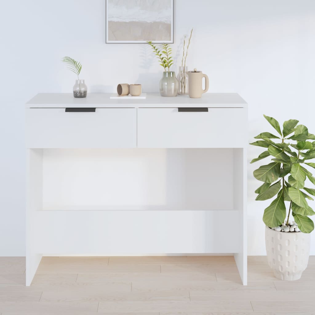 Table console Blanc 90x36x75 cm Bois d'ingénierie