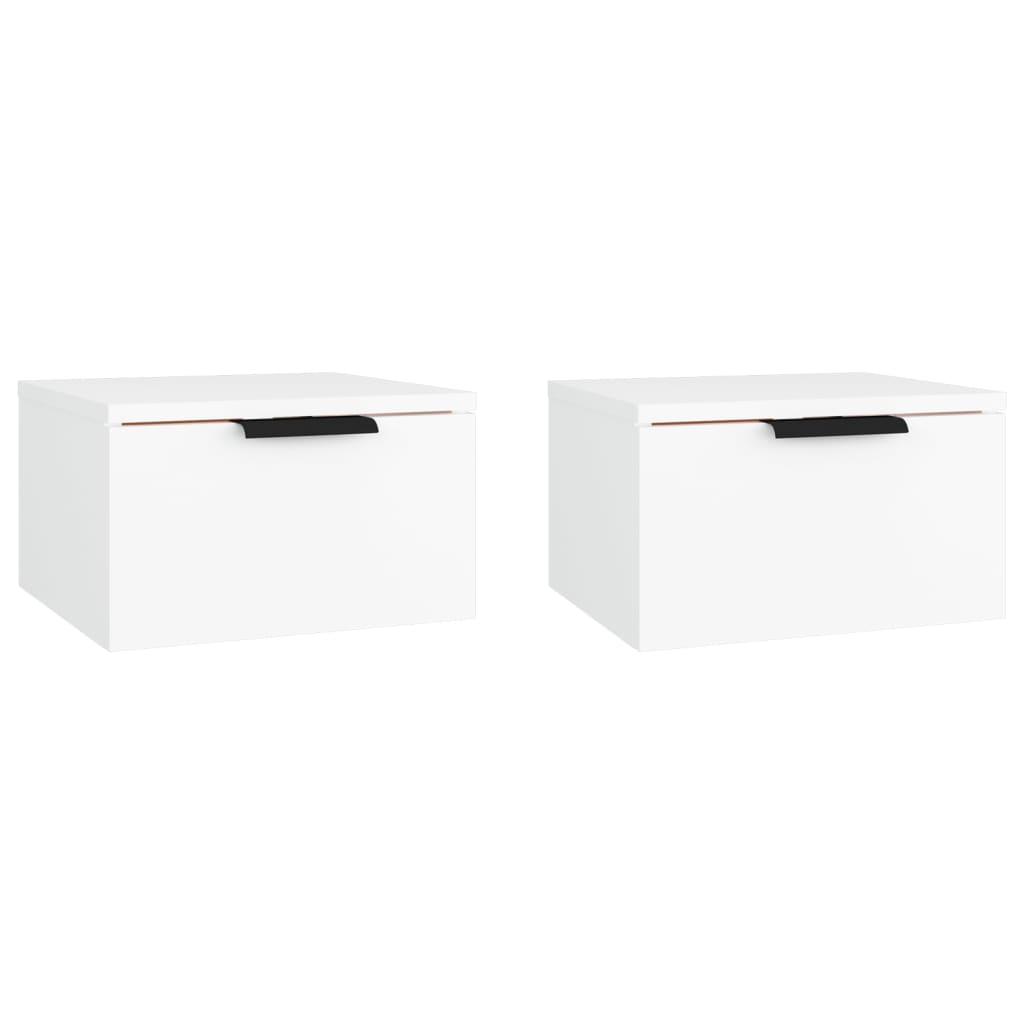 Tables de chevet murales 2 pcs blanc 34x30x20 cm