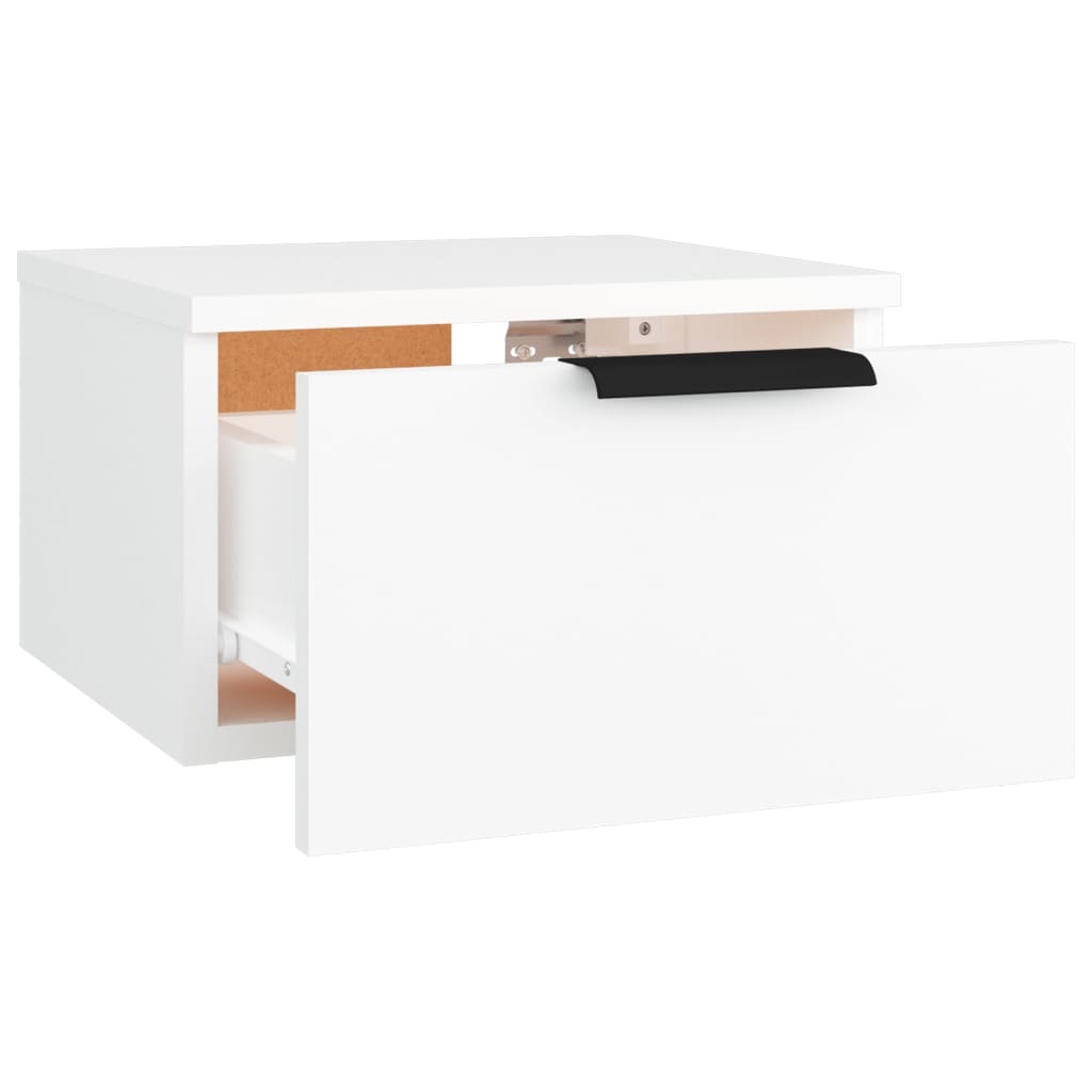 Tables de chevet murales 2 pcs blanc 34x30x20 cm