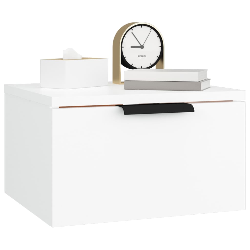 Tables de chevet murales 2 pcs blanc 34x30x20 cm