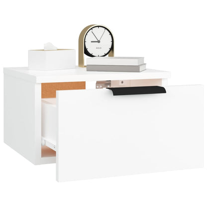 Tables de chevet murales 2 pcs blanc 34x30x20 cm