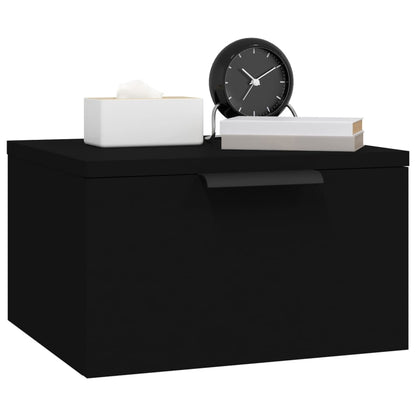 Tables de chevet murales 2 pcs noir 34x30x20 cm