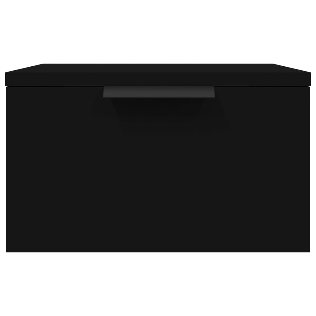 Tables de chevet murales 2 pcs noir 34x30x20 cm