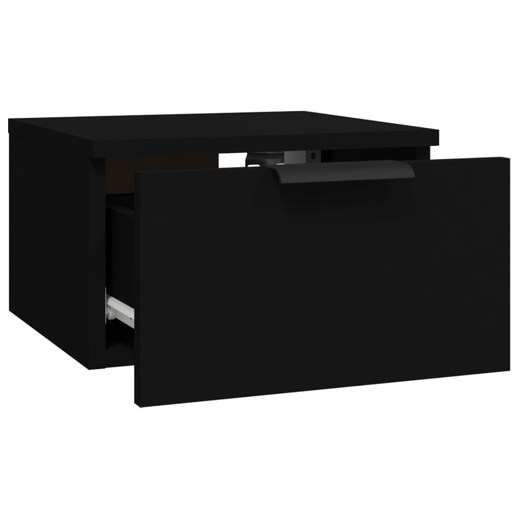 Tables de chevet murales 2 pcs noir 34x30x20 cm