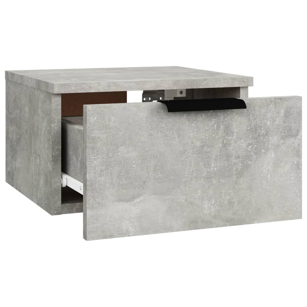 Table de chevet murale Gris béton 34x30x20 cm