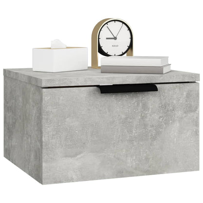 Table de chevet murale Gris béton 34x30x20 cm