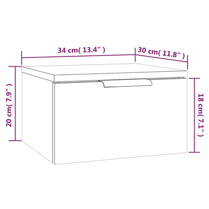 Table de chevet murale Gris béton 34x30x20 cm