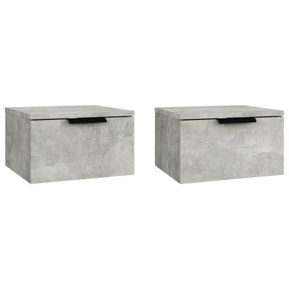 Tables de chevet murales 2 pcs Gris béton 34x30x20 cm