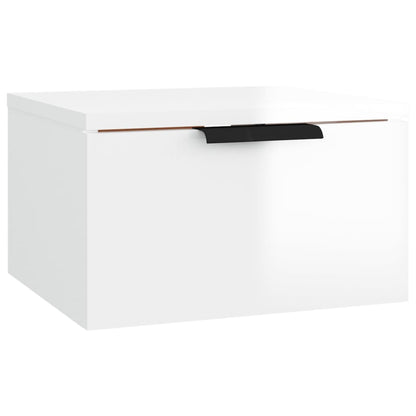 Tables de chevet murales 2 pcs blanc brillant 34x30x20 cm