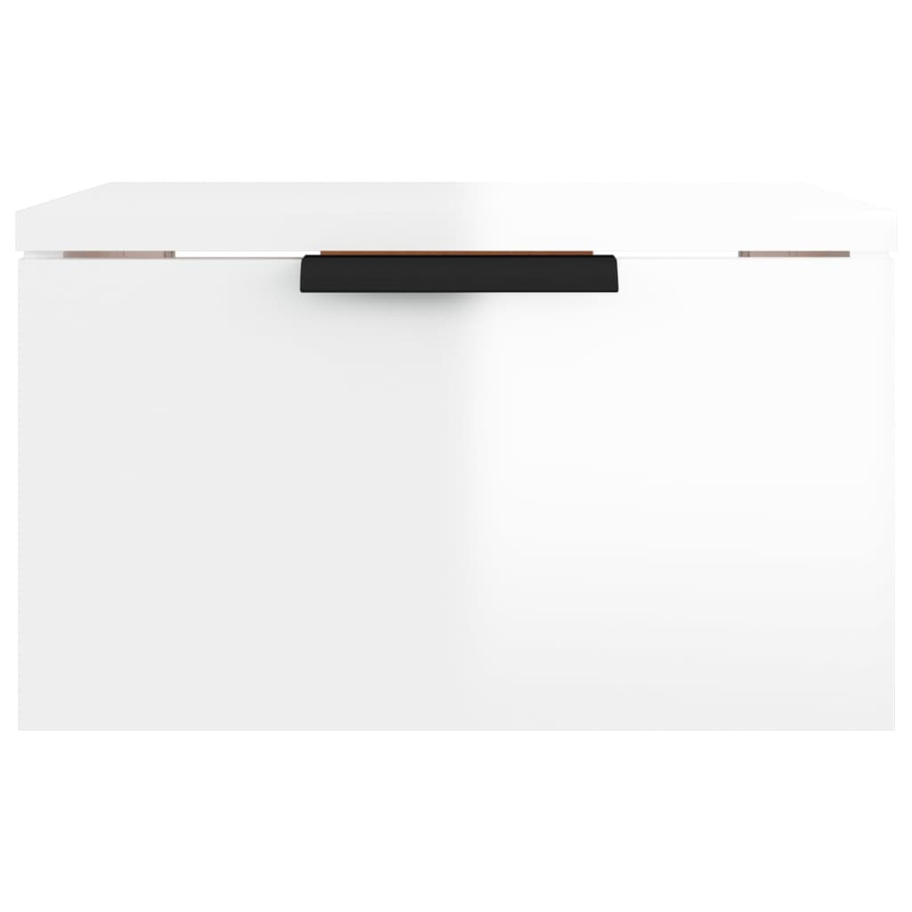 Tables de chevet murales 2 pcs blanc brillant 34x30x20 cm