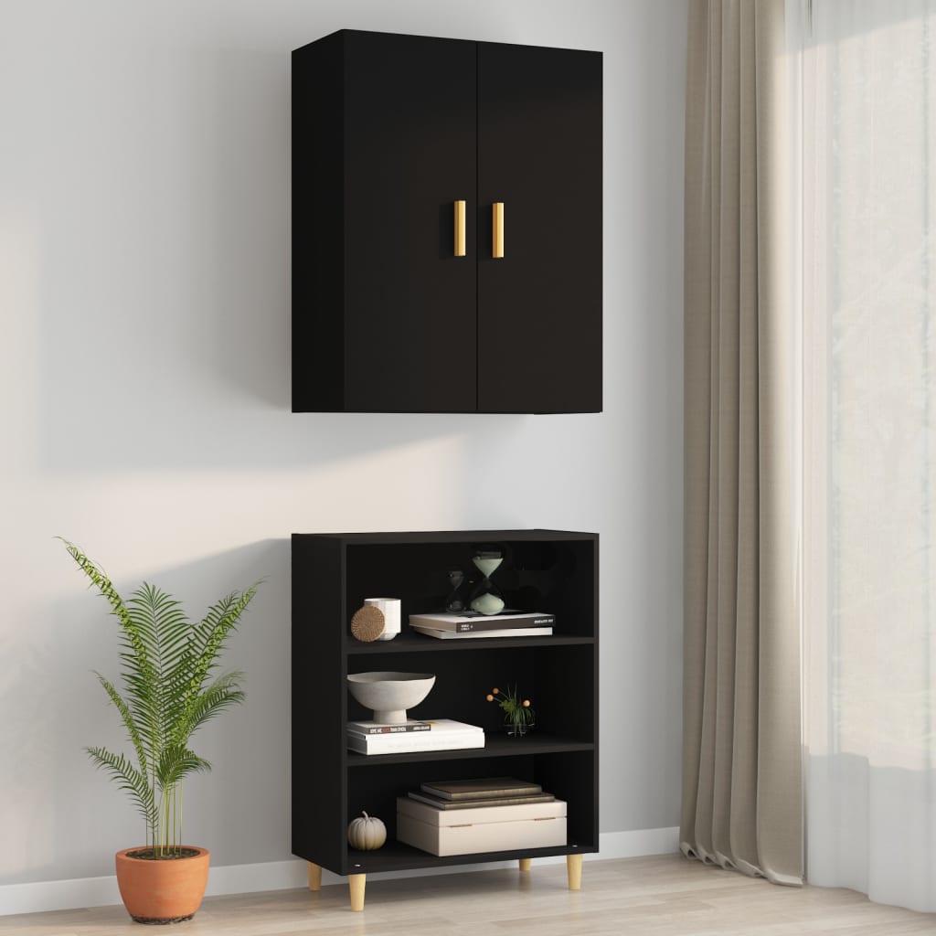 Armoire murale suspendue Noir 69,5x34x90 cm