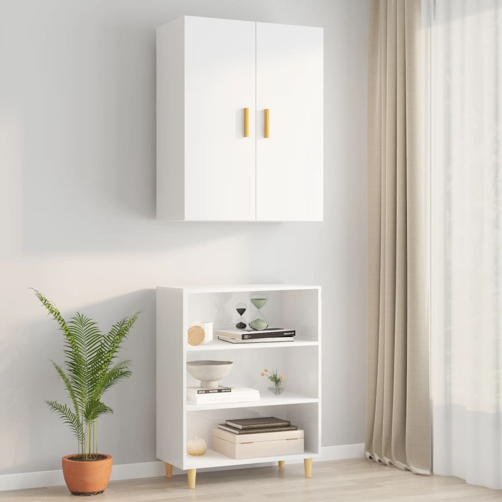 Armoire murale suspendue Blanc brillant 69,5x34x90 cm