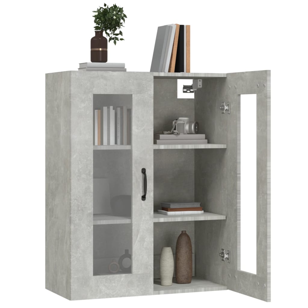 Armoire murale suspendue Gris béton 69,5x34x90 cm