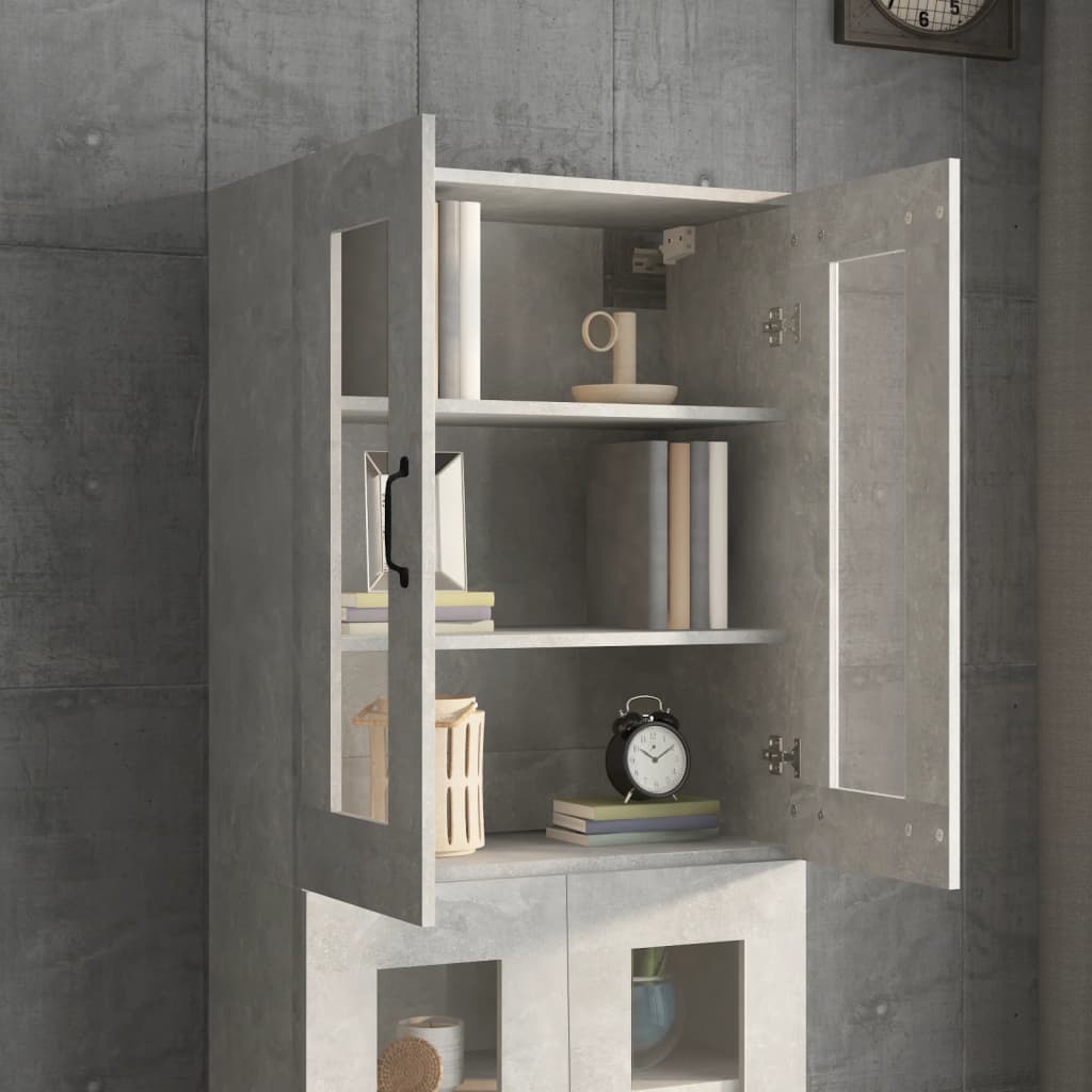 Armoire murale suspendue Gris béton 69,5x34x90 cm