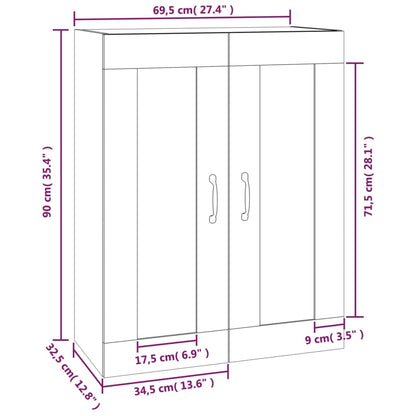 Armoire murale suspendue Gris béton 69,5x32,5x90 cm