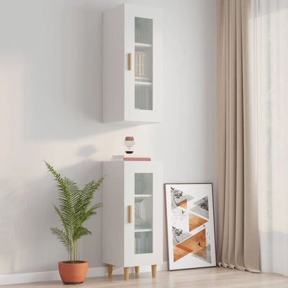 Armoire murale suspendue Blanc brillant 34,5x34x90 cm