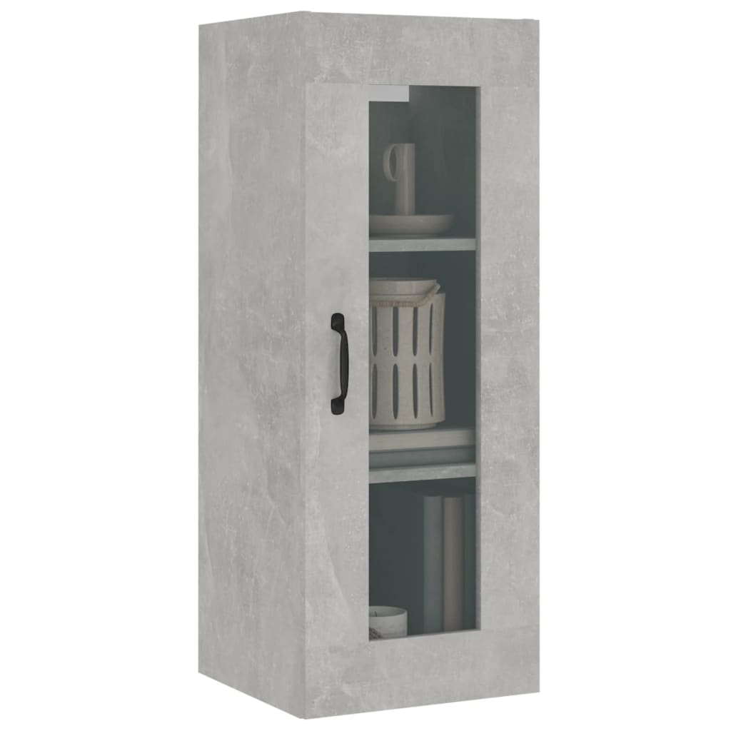 Armoire murale suspendue Gris béton 34,5x34x90 cm