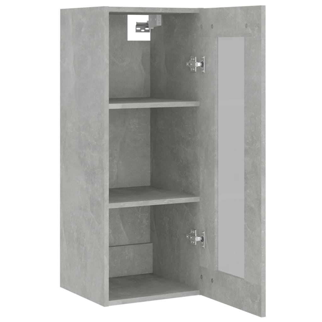 Armoire murale suspendue Gris béton 34,5x34x90 cm