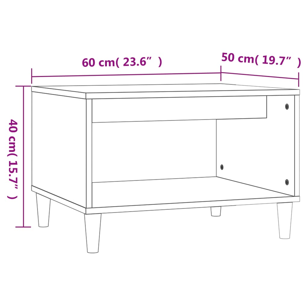 Table basse Noir 60x50x40 cm Bois d'ingénierie