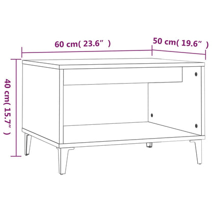 Table basse Blanc brillant 60x50x40 cm Bois d'ingénierie