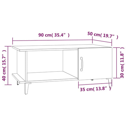 Table basse Blanc brillant 90x50x40 cm Bois d'ingénierie