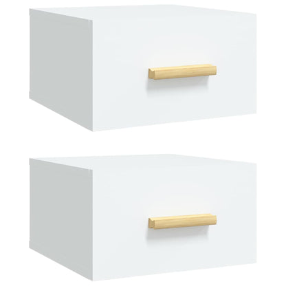 Tables de chevet murales 2 pcs blanc 35x35x20 cm