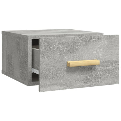 Table de chevet murale gris béton 35x35x20 cm