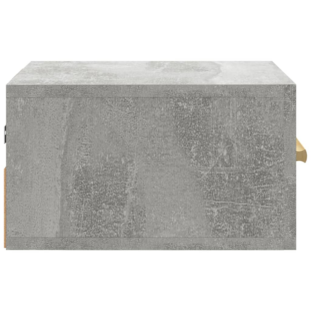 Table de chevet murale gris béton 35x35x20 cm