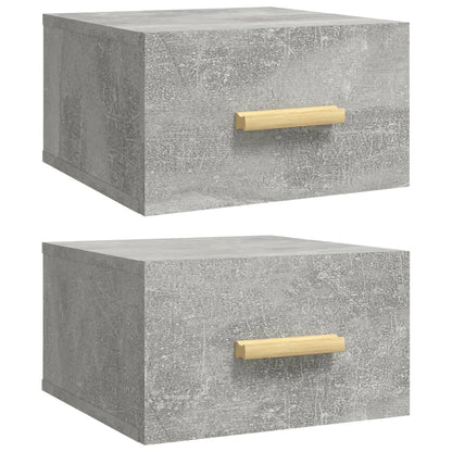 Tables de chevet murales 2 pcs gris béton 35x35x20 cm