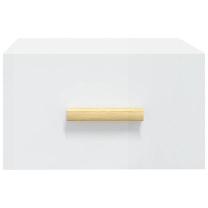 Tables de chevet murales 2 pcs blanc brillant 35x35x20 cm