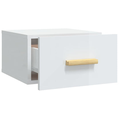 Tables de chevet murales 2 pcs blanc brillant 35x35x20 cm