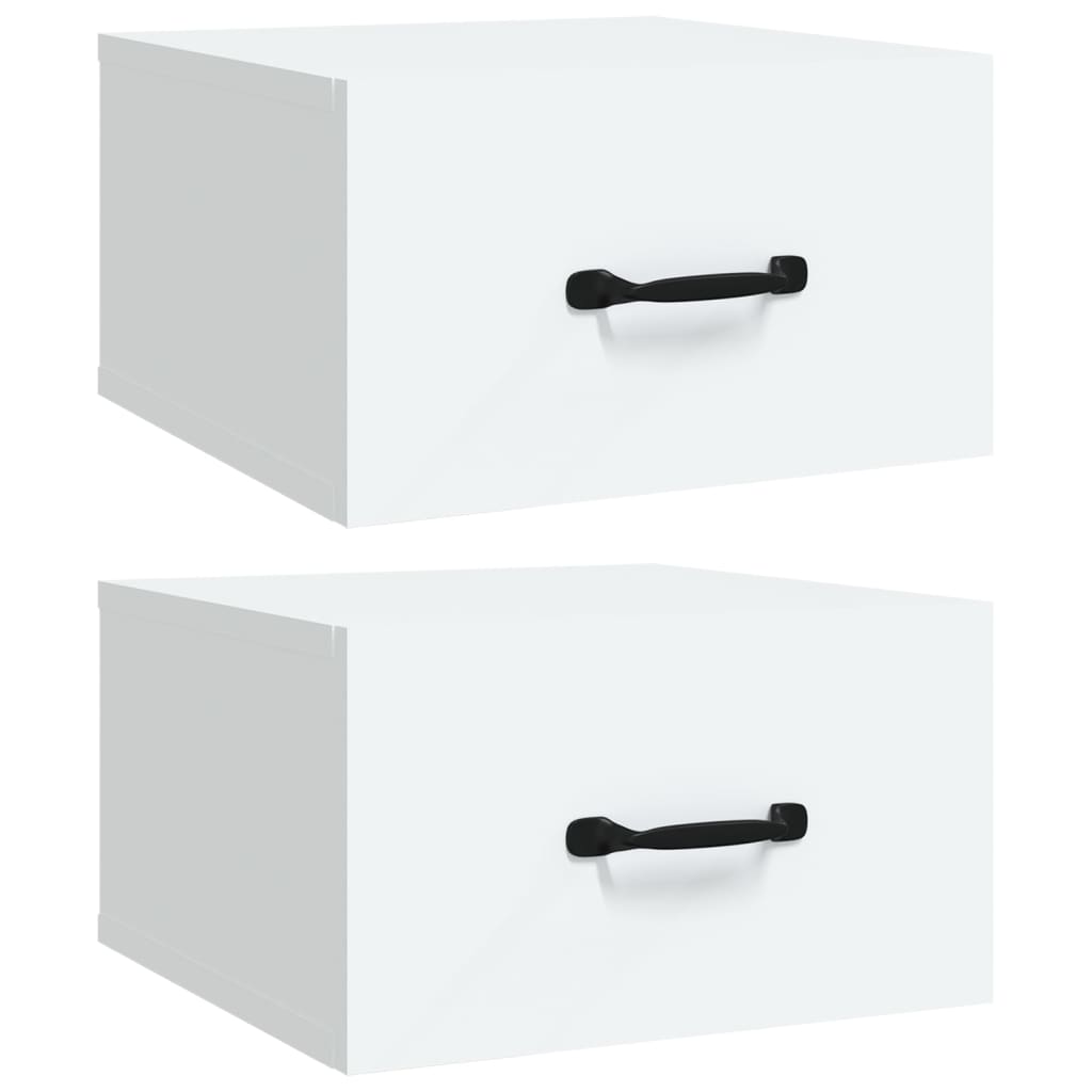 Tables de chevet murales 2 pcs blanc 35x35x20 cm