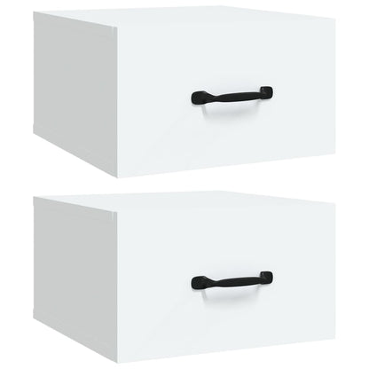 Tables de chevet murales 2 pcs blanc 35x35x20 cm