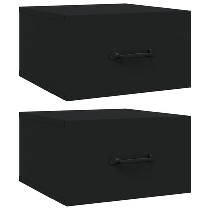 Tables de chevet murales 2 pcs Noir 35x35x20 cm