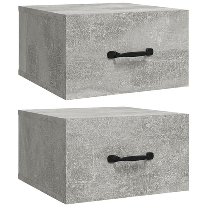 Tables de chevet murales 2 pcs Gris béton 35x35x20 cm